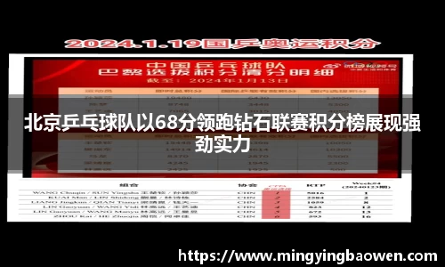 北京乒乓球队以68分领跑钻石联赛积分榜展现强劲实力